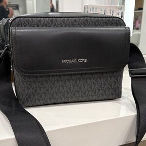 Michael Kors Gray and Black Messenger Bag